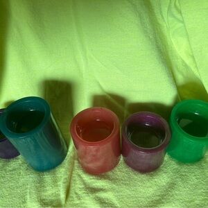 Hand Crafted Colorful Resin Candle Holders Set